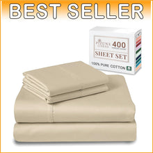 Load image into Gallery viewer, Luxurious 100% Cotton California King Size Sateen Sheets - 15" Deep Pocket
