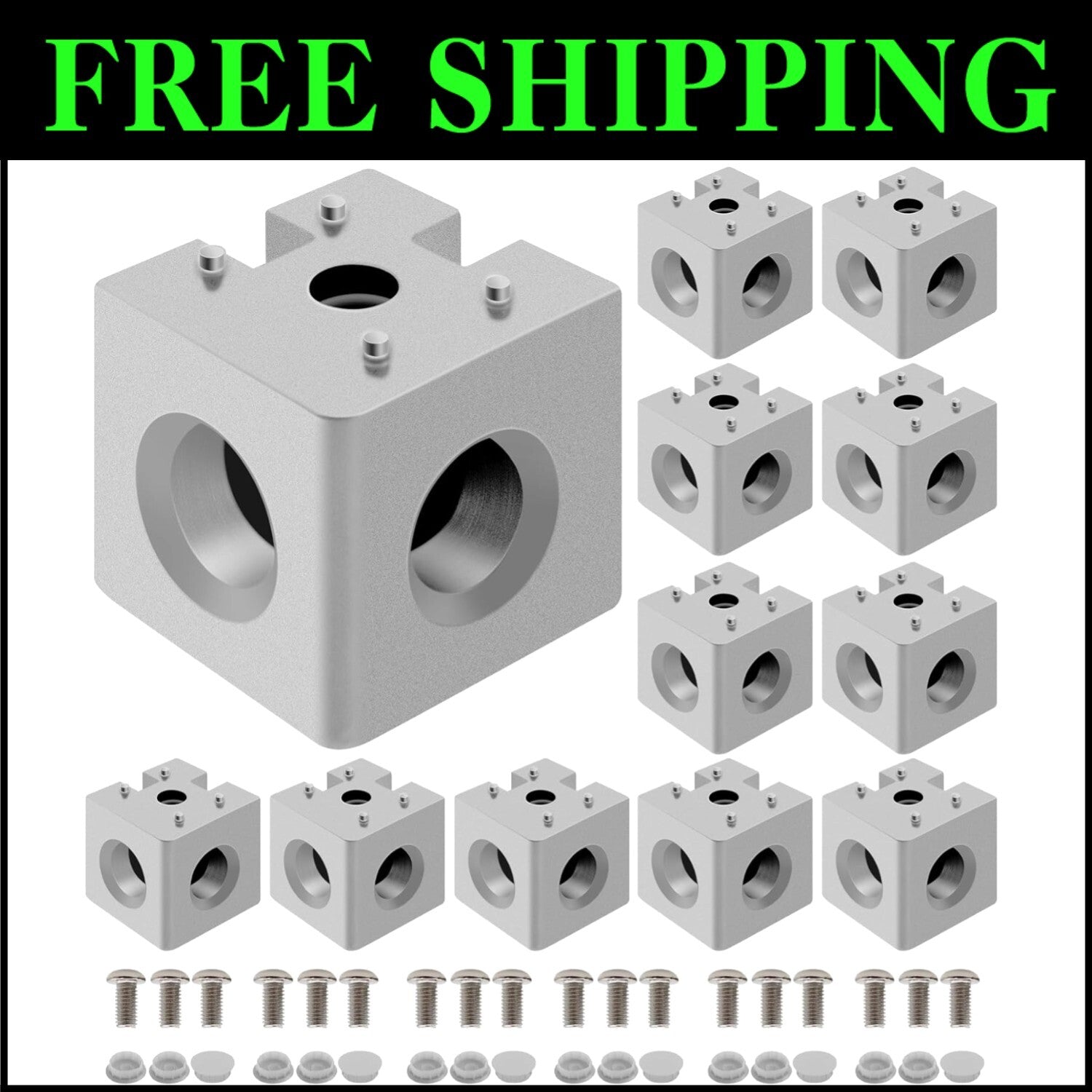 12-Pack 4040 Aluminum Corner Cube T-Slot Kit - Perfect for CNC and DIY Projects