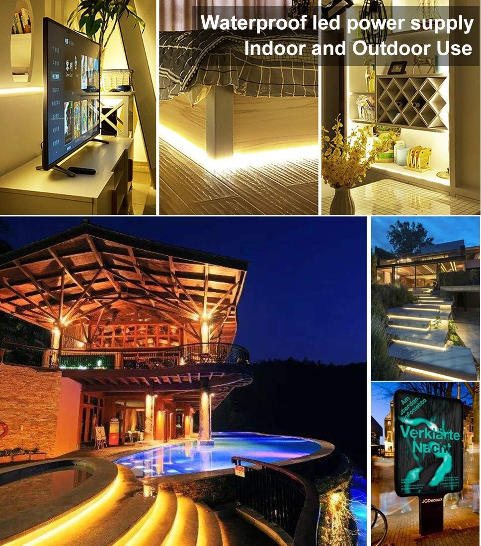 Ultra Slim Waterproof Transformer 200W for LED Lights - Indoor/Outdoor Use