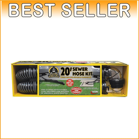 Durable 20' Silverback Sewer Hose with Rotating Fittings for Easy Waste Disposal