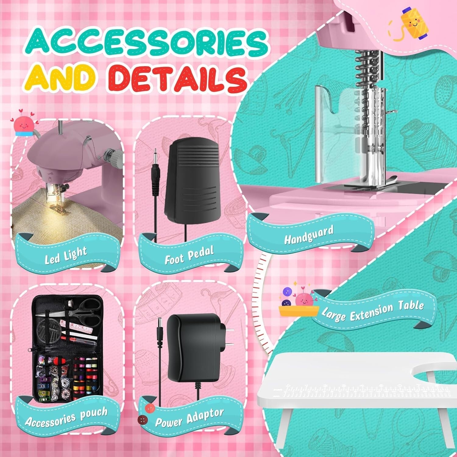 Electric Portable Sewing Machine with Accessories & Tutorials: Ideal for Travel