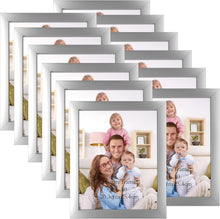 Load image into Gallery viewer, Bulk Set of 12 Glossy 8x10 Silver Frames - Ideal for Collages or Displays