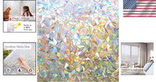 Load image into Gallery viewer, Rainbow 3D Window Privacy Film - UV Protection Cling Tint, 35.4'' x 157.4''