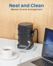 Load image into Gallery viewer, Smart Power Strip Tower: 12 Outlets &amp; 6 USBs with Individual Switches, Fireproof