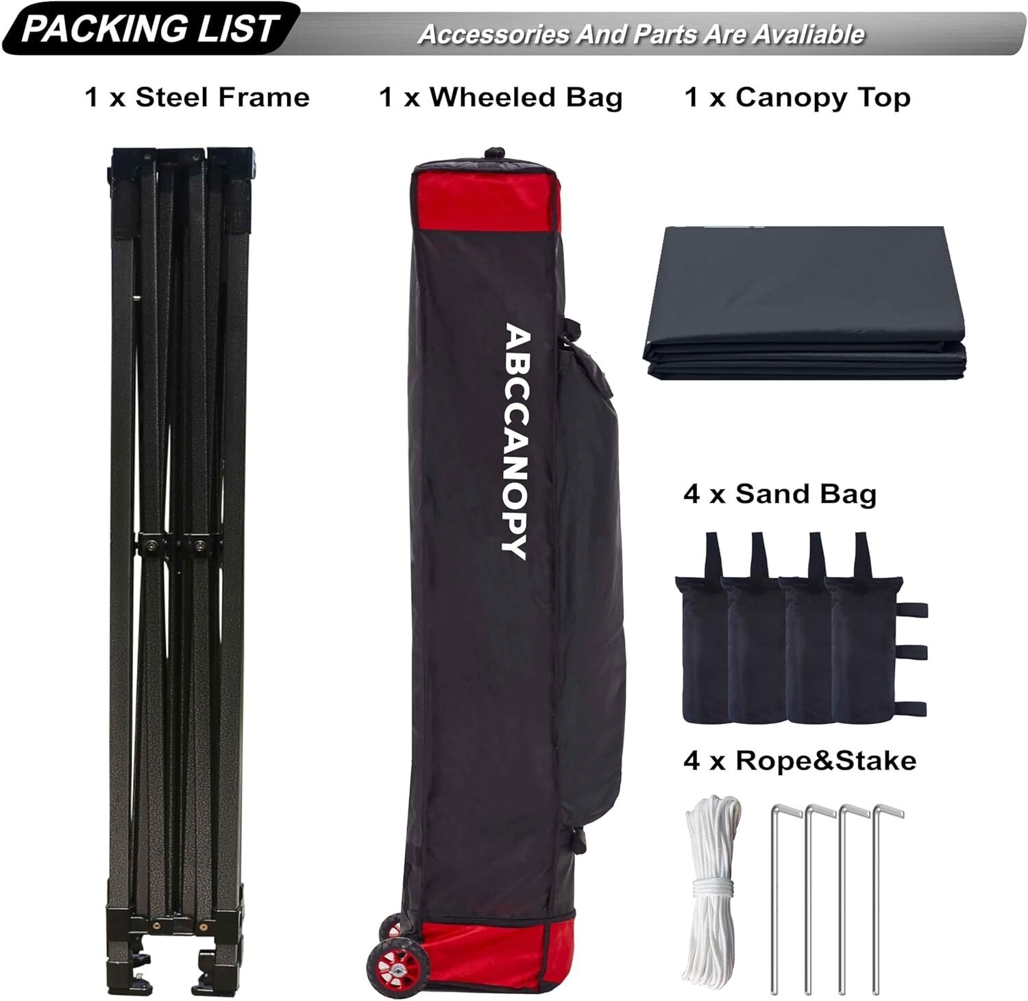 Heavy Duty 10x10 Black Canopy Tent - Quick Setup & Heavy-Duty Waterproof Fabric