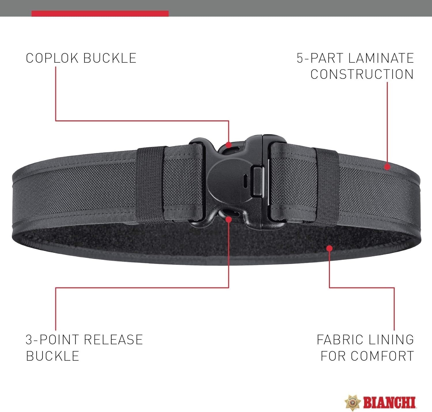 Ballistic Weave Black Nylon Duty Belt - Premium Construction for Law Enforcement