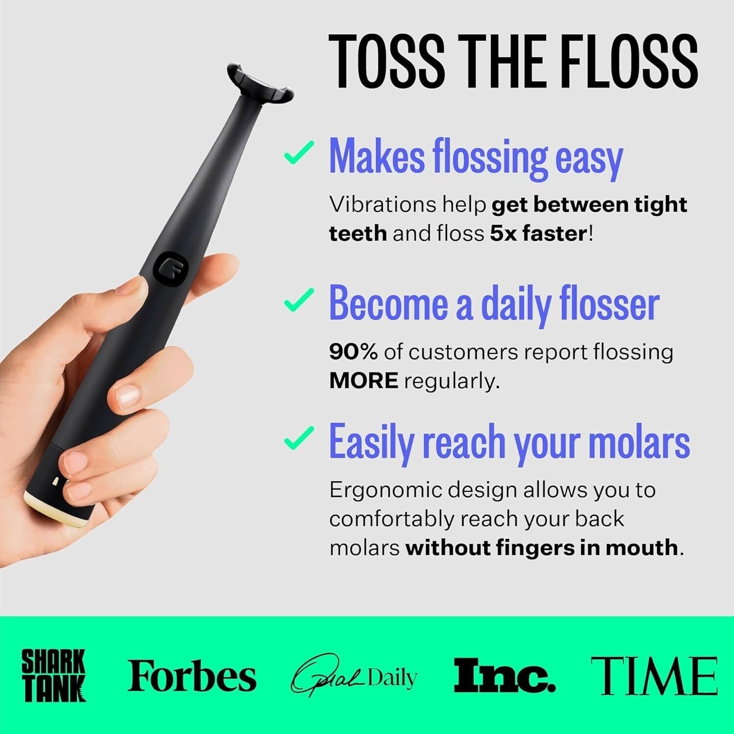 Eco-Friendly Electric Flosser with Extra Strength Woven Floss & Speed Settings
