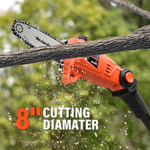 Load image into Gallery viewer, Lightweight 8-Inch Cordless Pole Saw with Fast Charger and 13ft Extension