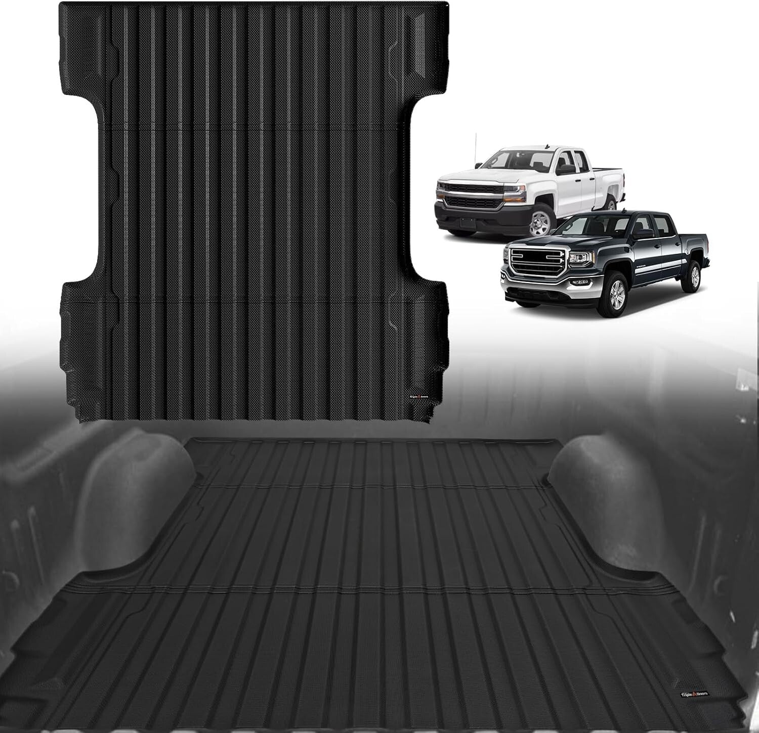 All-Weather 5.8FT Bed Cargo Mat for Silverado/Sierra 1500 with Anti-Slip Design