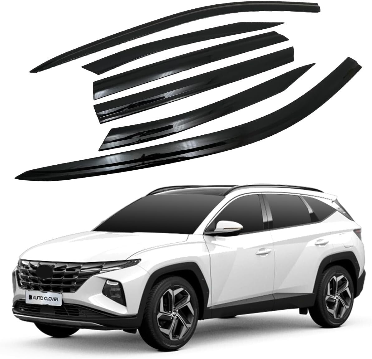 6-Pc Smoked Window Visors for 2022-2025 Cars - Easy Self-Adhesive Installation