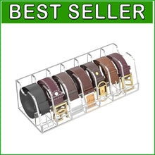 Load image into Gallery viewer, Clear Acrylic Belt Storage Holder with Display Stand - Organize with Elegance