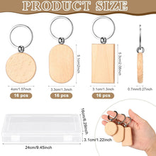 Load image into Gallery viewer, Lightweight Wooden Keychain Blanks - Perfect for Personalizing Gifts, 100 Pcs