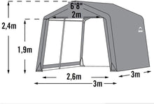 Load image into Gallery viewer, Waterproof 10x10 Outdoor Steel Shed with Double Zippered Doors &amp; Auger Anchors