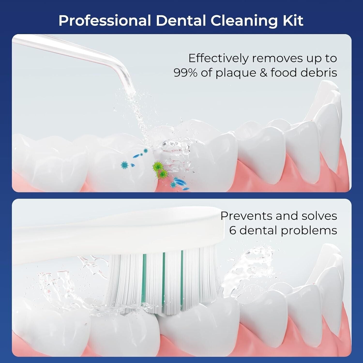 Complete Oral Care Set: 320ML Cordless Flosser & Advanced Electric Toothbrush