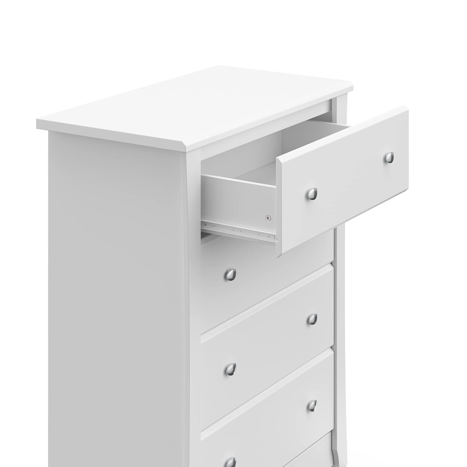 Durable White 4 Drawer Dresser for Kids - Safety Tested Nursery Storage Solution