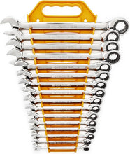 Load image into Gallery viewer, Alloy Steel 16-Piece Ratcheting Wrench Set for Mechanics with Storage Rack