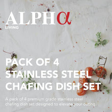 Load image into Gallery viewer, Elegant 4 Pack 8 Quart Stainless Steel Chafers – Keeps Food Warm and Ready