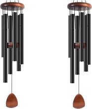 Load image into Gallery viewer, Serene 37-Inch Black Aluminum Wind Chimes - Perfect for Outdoor Relaxation