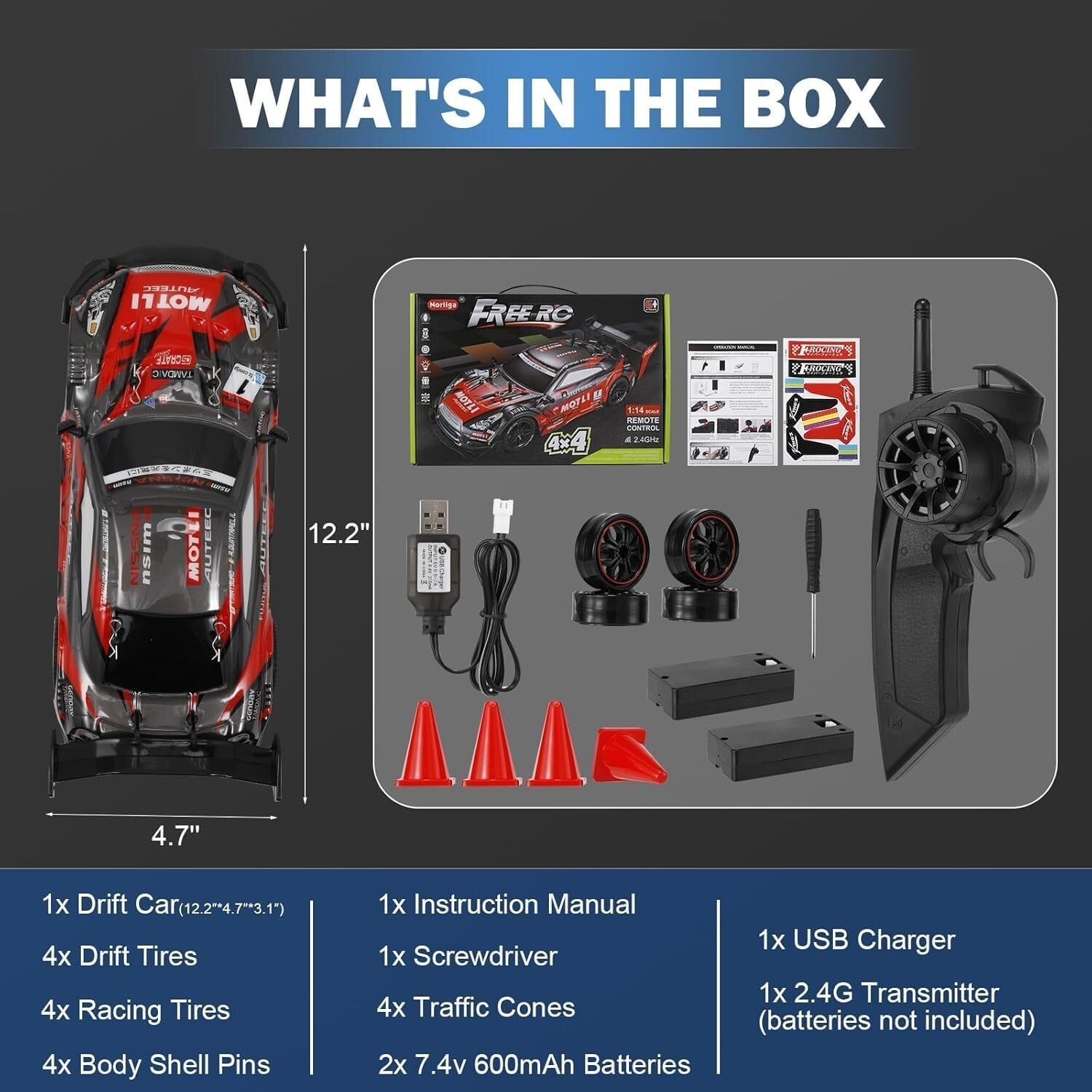 Exciting 4WD Remote Control Drift Car - 28KM/H with Multi-Functional Controller