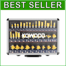 Load image into Gallery viewer, Lightweight 35-Piece Router Bits Kit with Aluminum Storage Case for Craftsmen