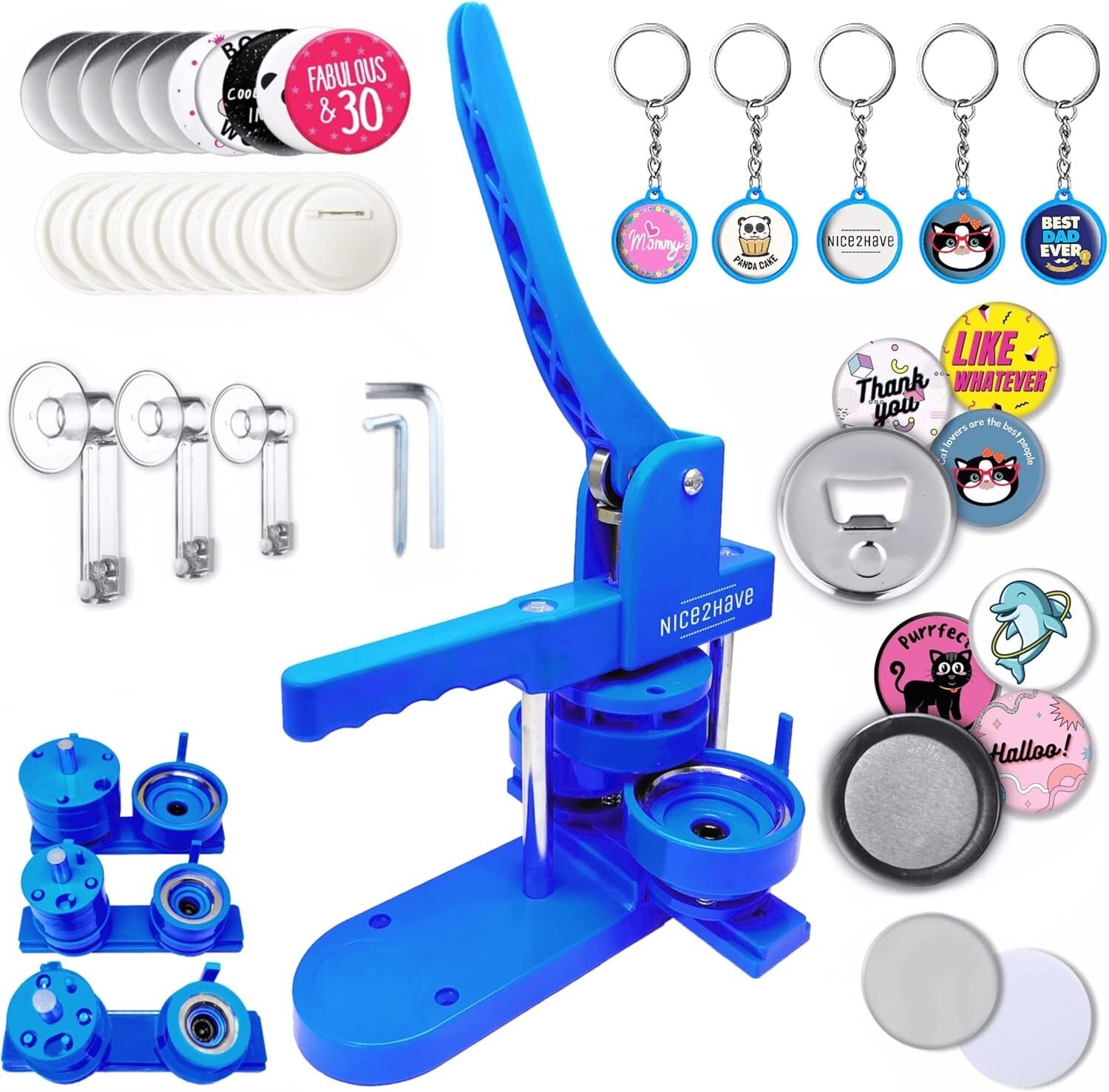 Versatile Button Maker Machine - Create 500 Custom Pins, Keychains & Gift Items