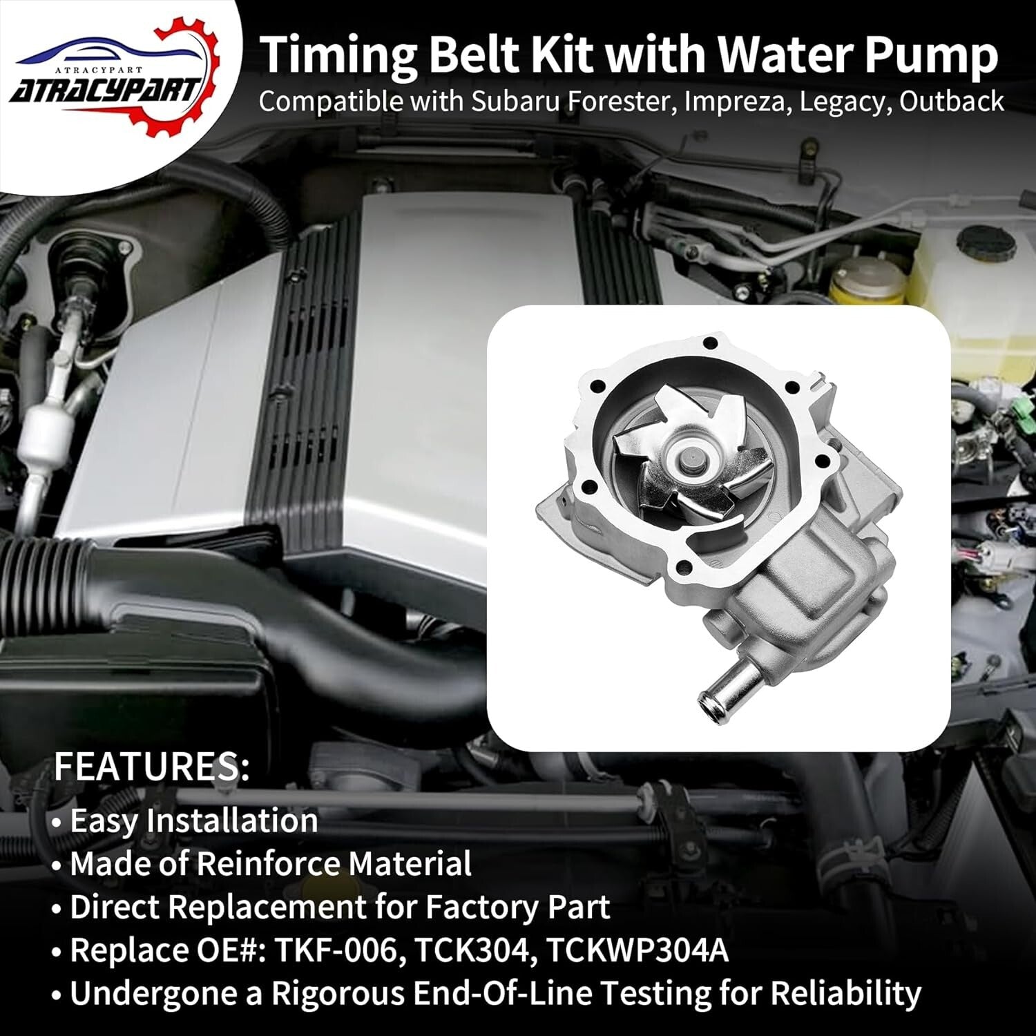 2006-2012 Subaru Timing Belt Kit with Water Pump - Reliable Engine Performance