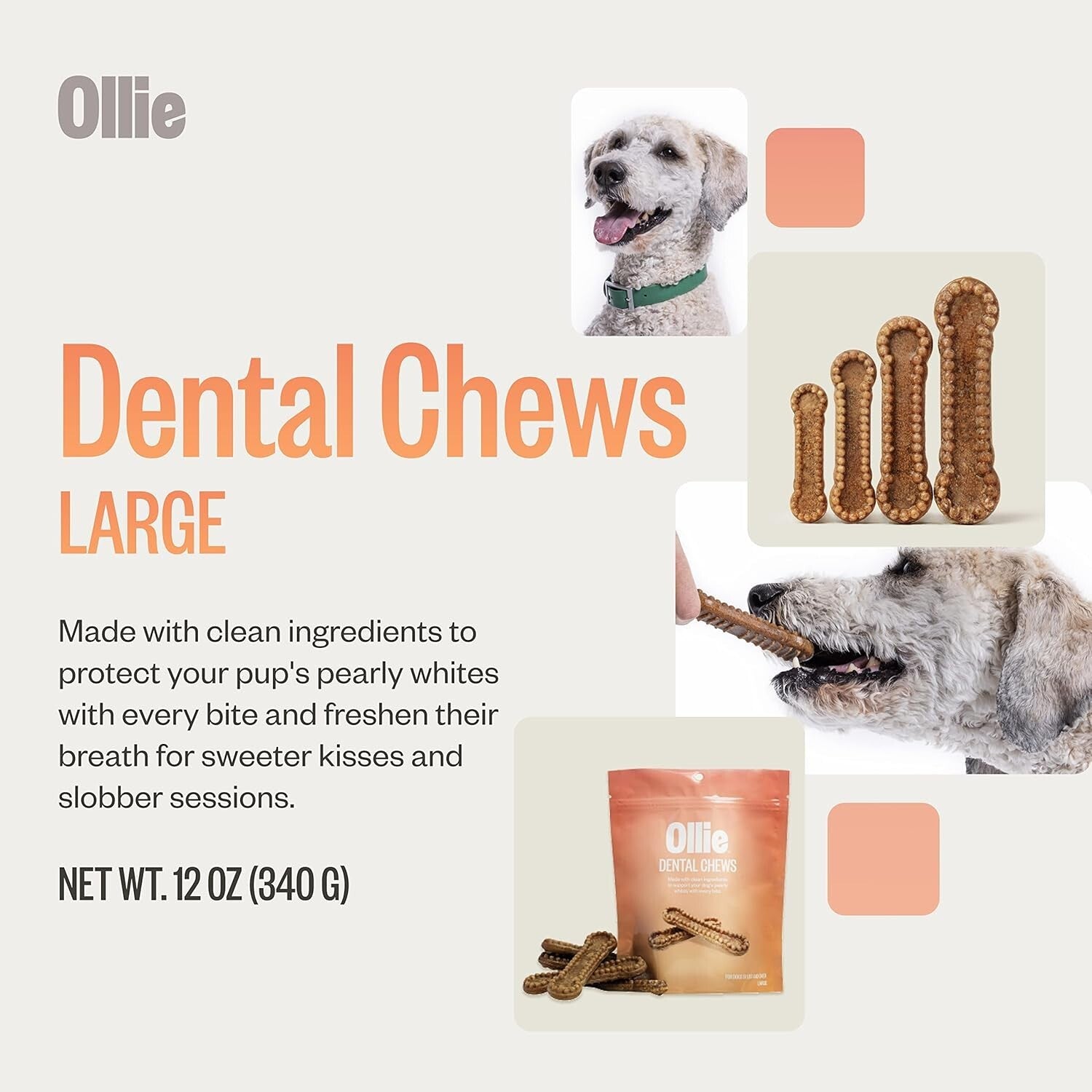 Cinnamon Dental Sticks for Large Dogs - Promote Teeth Cleaning and Fresh Breath