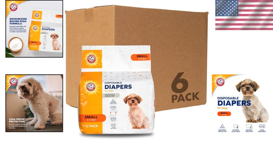 Adjustable Leak-Proof Diapers for Small Female Dogs - 72 Count Convenience Pack