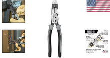 Load image into Gallery viewer, USA-Made 9-Inch High Leverage Wire Stripper, Crimper &amp; Multi-Tool Pliers