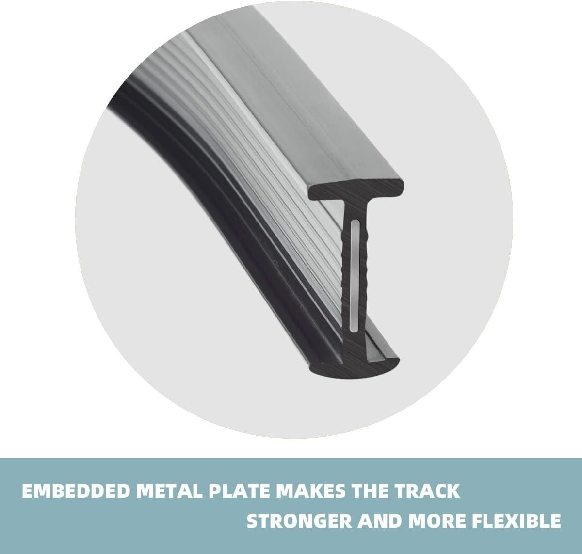 20 ft Heavy-Duty Ceiling Mounted Curtain Track - Versatile & Flexible Design