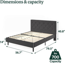 Load image into Gallery viewer, Stylish Full Platform Bed Frame - Woven Fabric Upholstery &amp; Strong Support