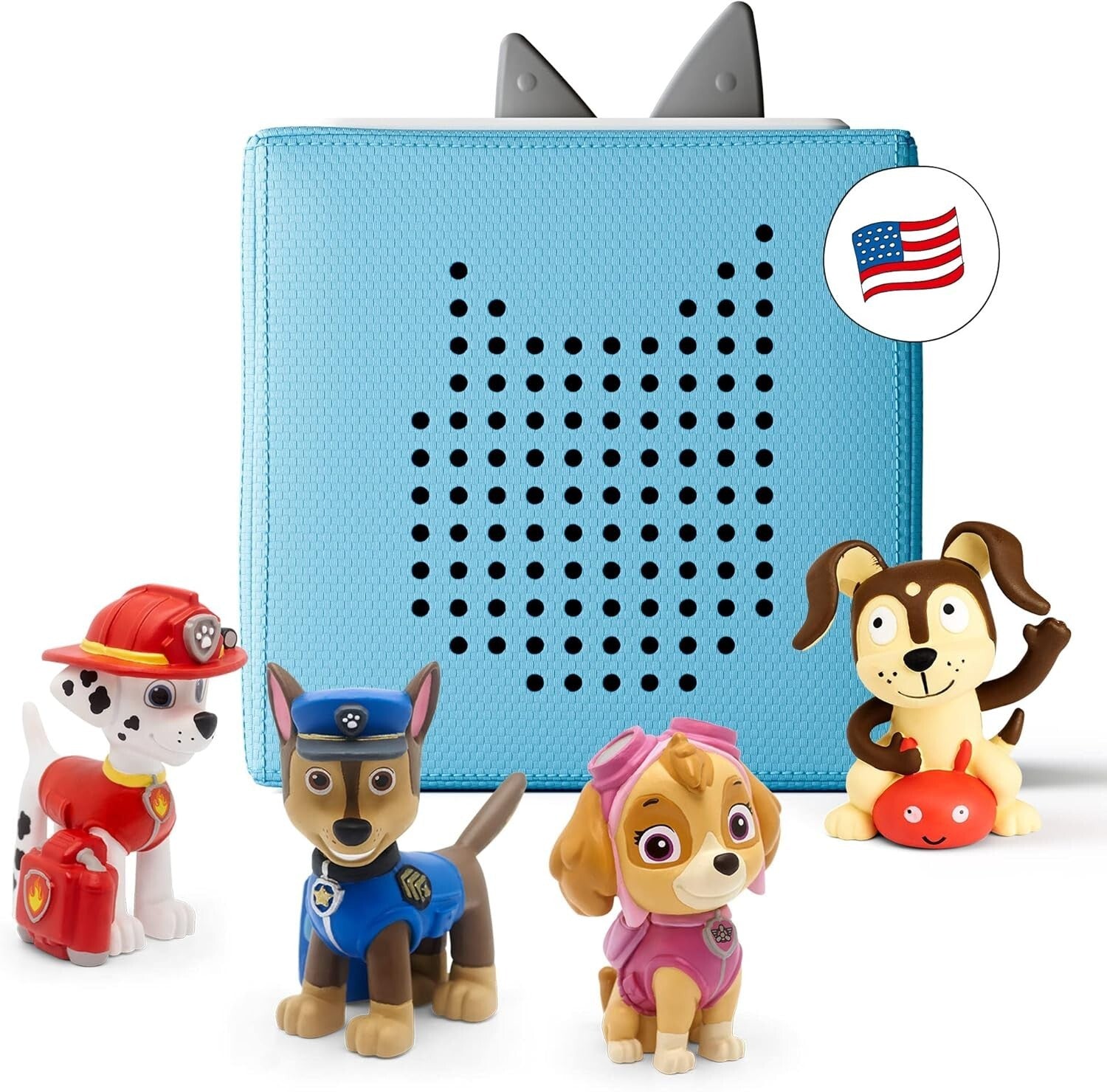 Interactive Light Blue Toniebox with Charging Station and Favorite Characters