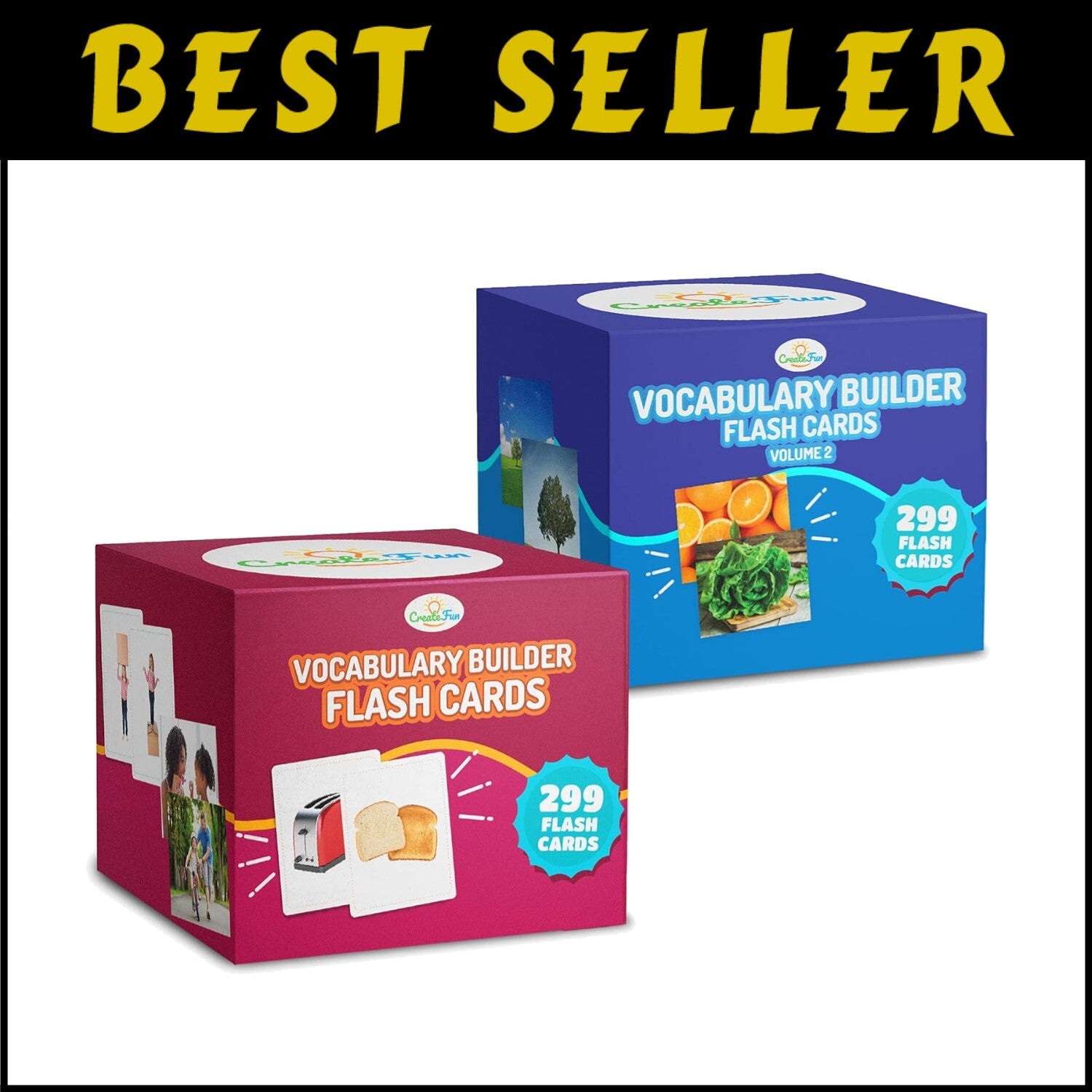 Interactive Vocabulary Builder Flash Cards - 599 Cards for Fun Learning Sessions