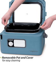 Load image into Gallery viewer, Spill-Proof 8-Quart Blue Slow Cooker with Detachable Utensil Holder for Travel