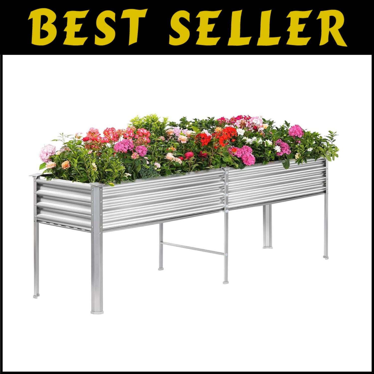 Easy Assembly Raised Garden Bed with Legs - 96x24x32 in, Perfect for Outdoor Use
