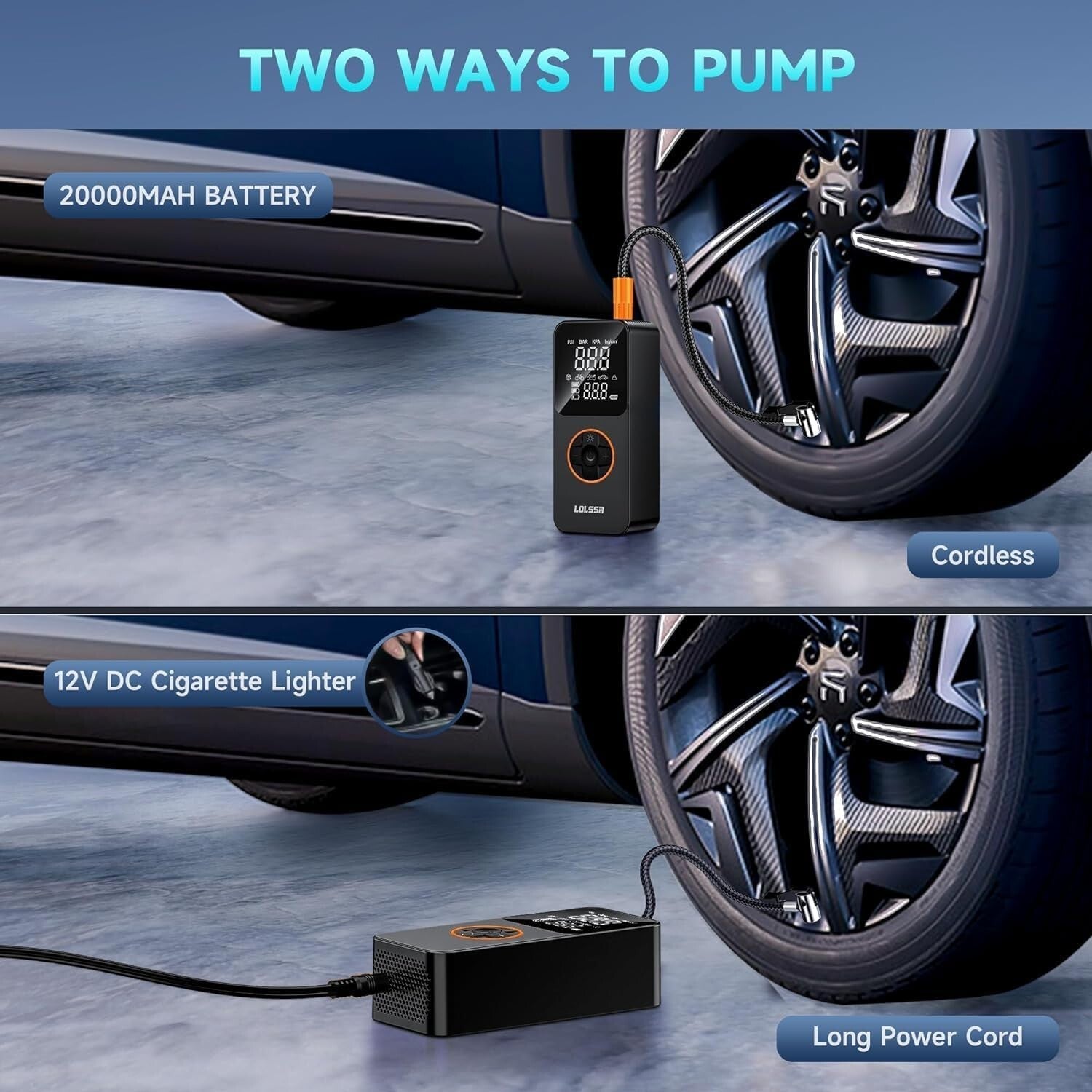 Dual-Use Portable Tire Inflator - Electric Air Pump for Car, Moto & Sports Gear