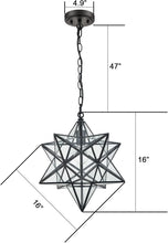 Load image into Gallery viewer, Handcrafted 16'' Clear Moravian Star Hanging Light - Vintage Modern Flair