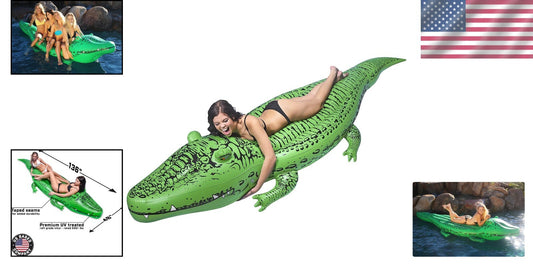 Over 11 Ft Premium Quality Inflatable Alligator - Perfect for Pool Parties