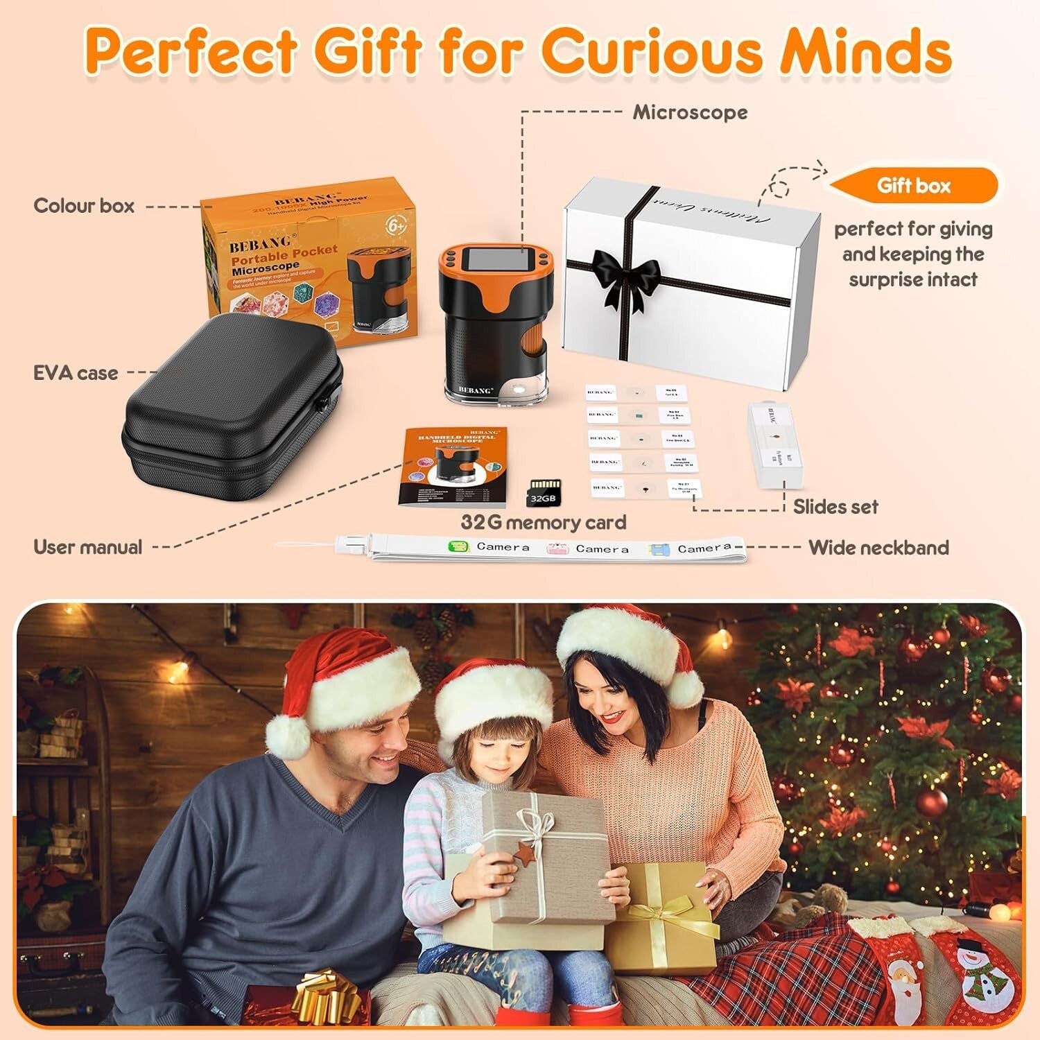 4K Handheld Microscope for Kids - Portable Learning Tool & Gift Box Included