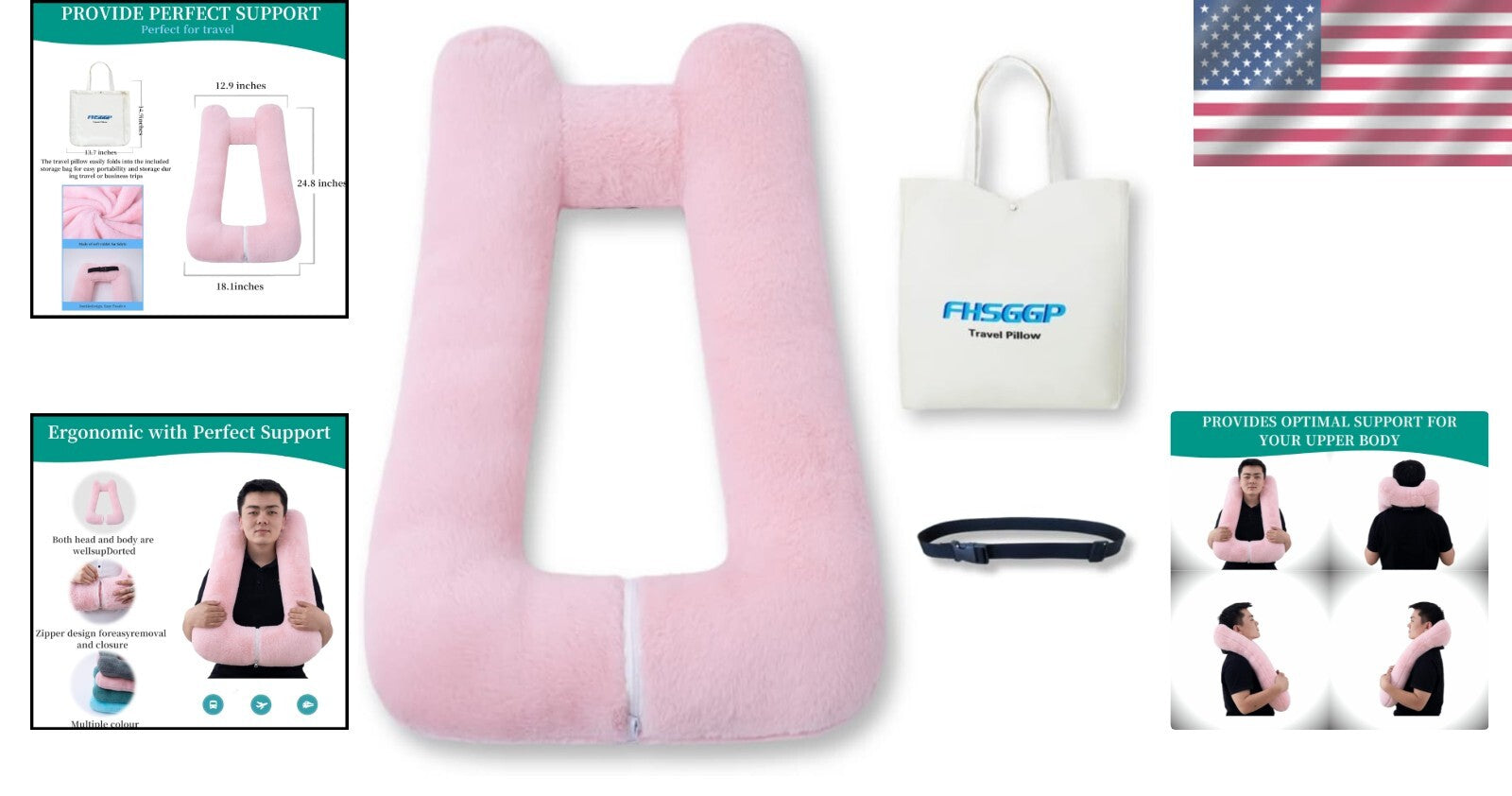 Elegant Ergonomic Travel Neck Pillow for Comfortable Journeys - Kids & Adults