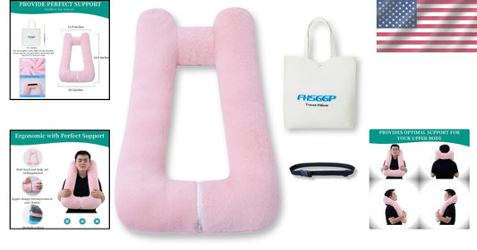 Elegant Ergonomic Travel Neck Pillow for Comfortable Journeys - Kids & Adults