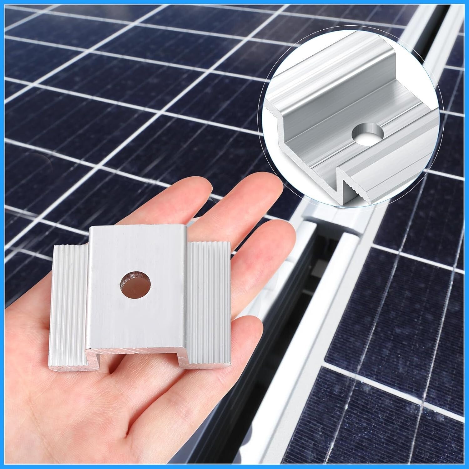 Durable 1.06 Inch Solar Panel Mid Clamps - Corrosion-Resistant Mounting Kit
