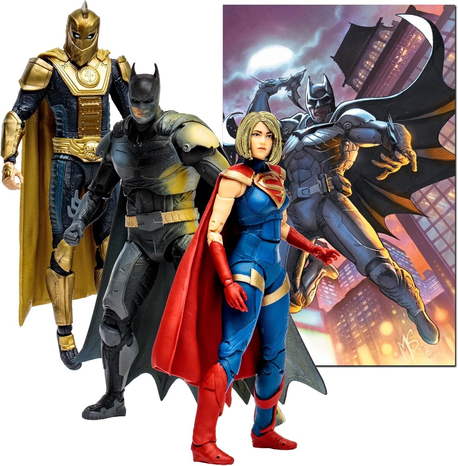 Ultra-Articulated 7" DC Multiverse Figures: Batman, Supergirl & Dr. Fate Bundle