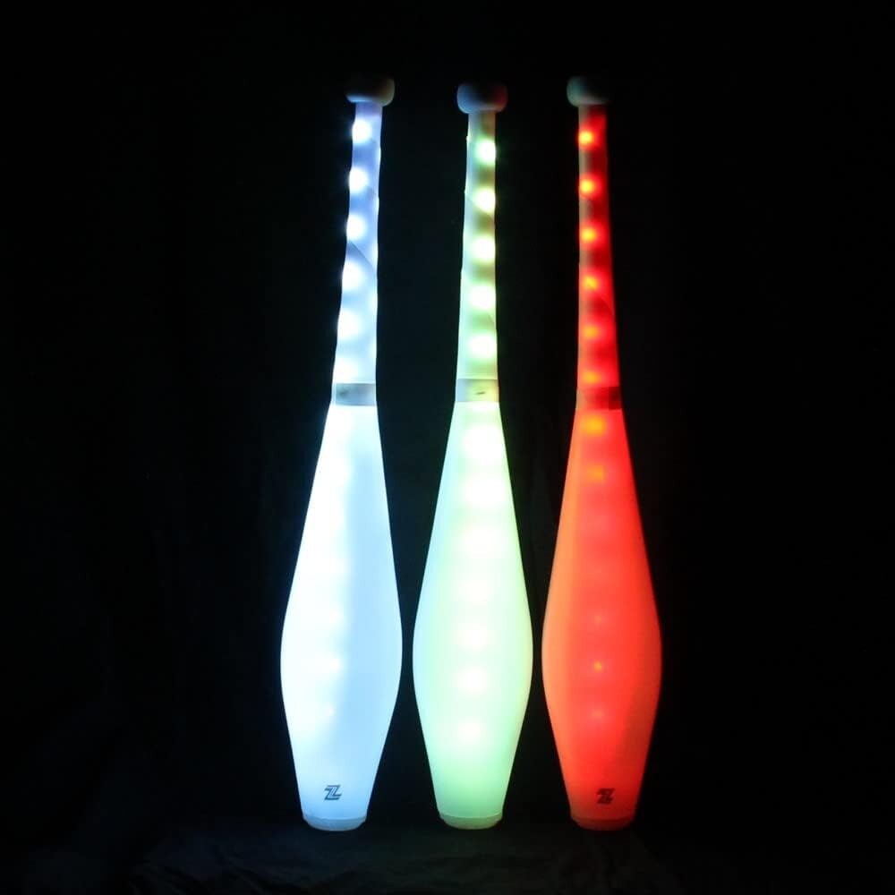 Fully Customizable LED Juggling Clubs - Remote-Controlled Color Modes Included