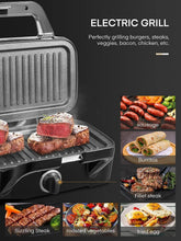 Load image into Gallery viewer, Portable 1200W Waffle Maker &amp; Panini Press - Removable Plates for Easy Cooking