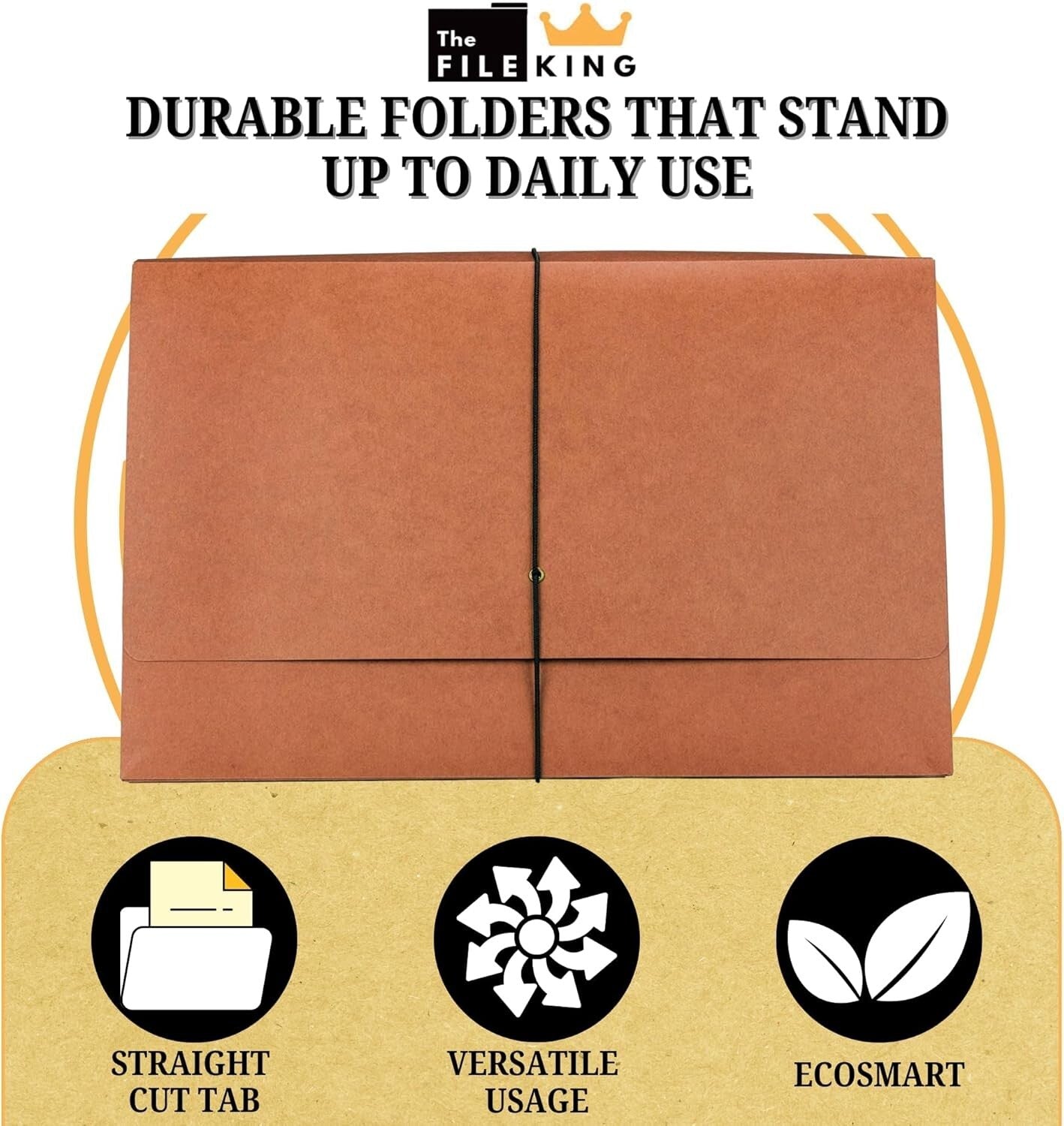 Eco-Friendly 50 Pack of Red Rope Expandable File Folders for Legal Size Files