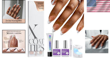 Load image into Gallery viewer, French XCOATTIPS Nail Kit: 150 Pcs Brown Medium Almond Press-On Perfection