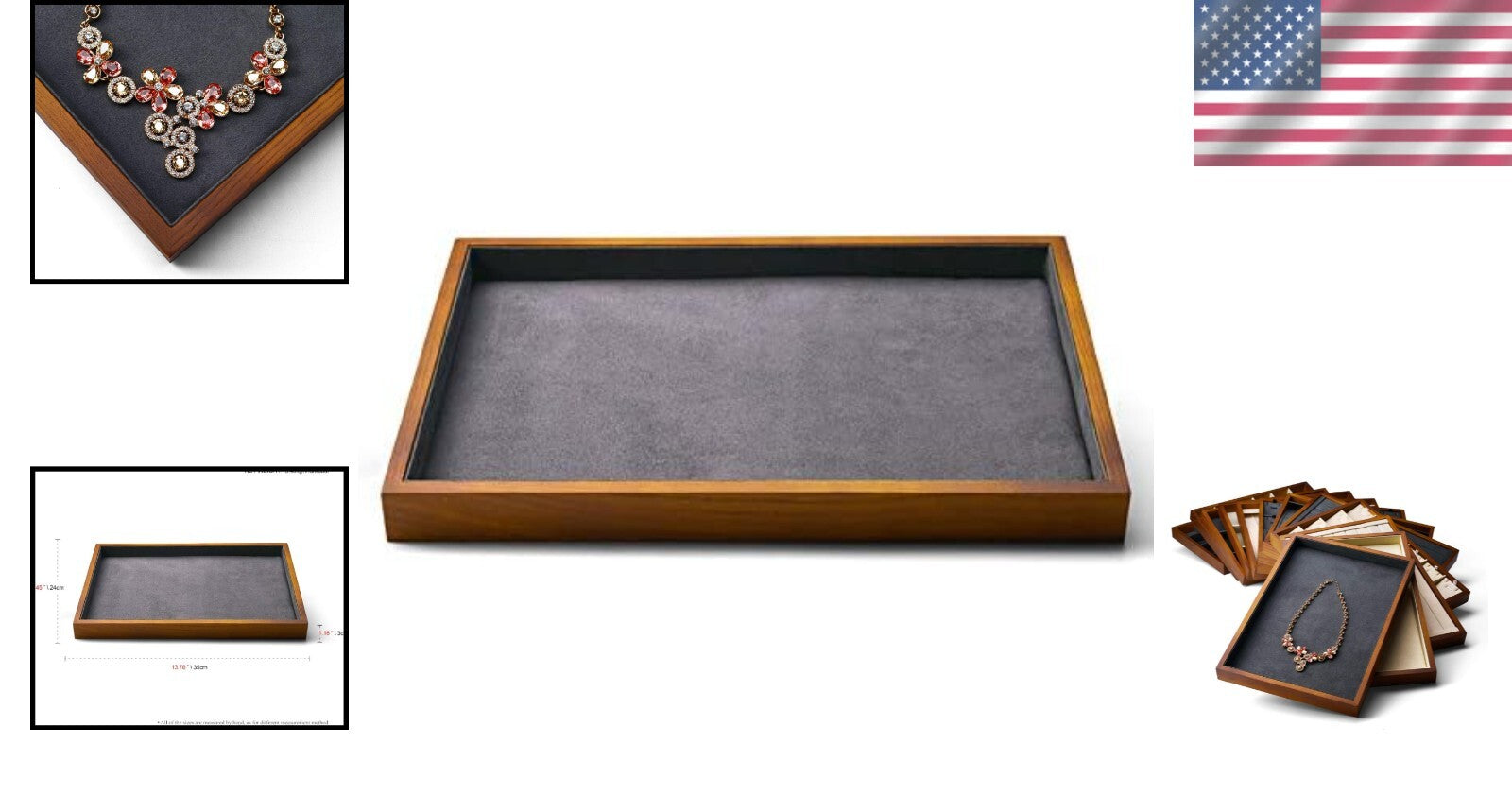 Luxury Grey Jewelry Display Tray - Perfect for Weddings, Birthdays & Retail