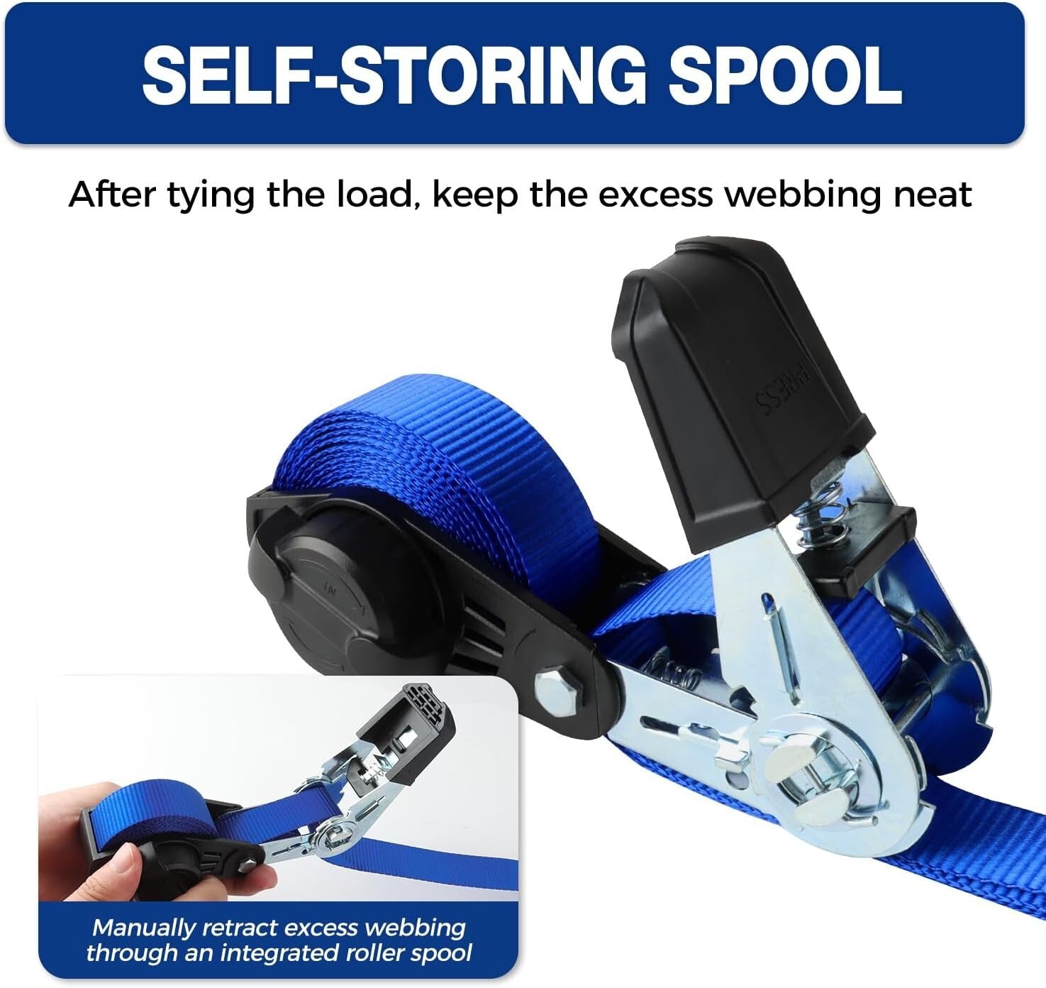 Durable Ratchet Strap Set with Safety Hooks - Ideal for Trucks and Trailers