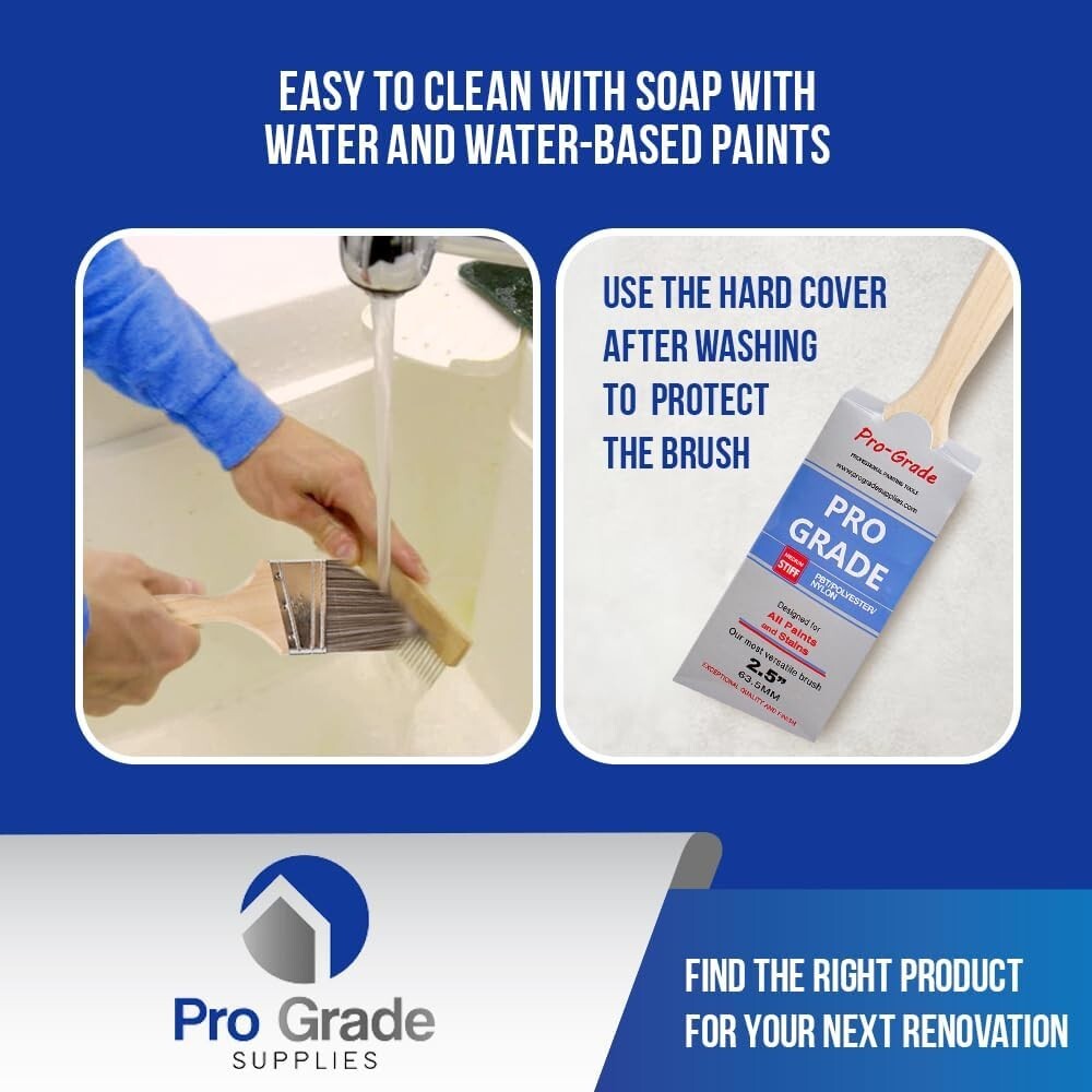 12-Pack 2.5-Inch Angle Paint Brushes with Comfort Grip for Precision Painting